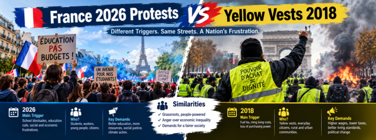 France 2026 Protests vs Yellow Vests 2018