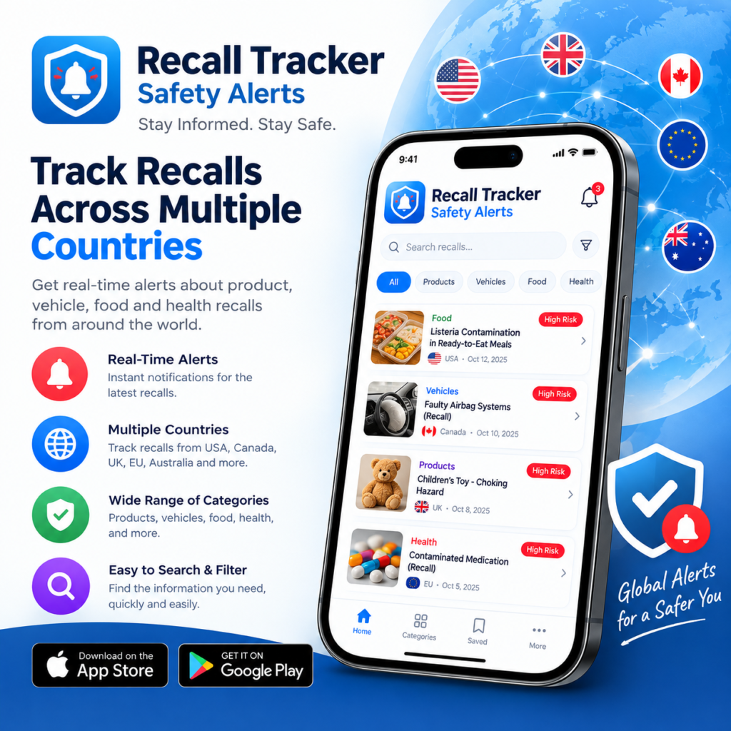 Recall Tracker: Safety Alerts: Best for Multiple Countries