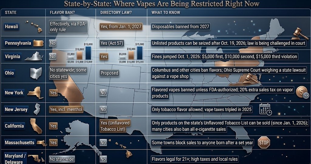 Where Vapes Are Being Restricted Right Now