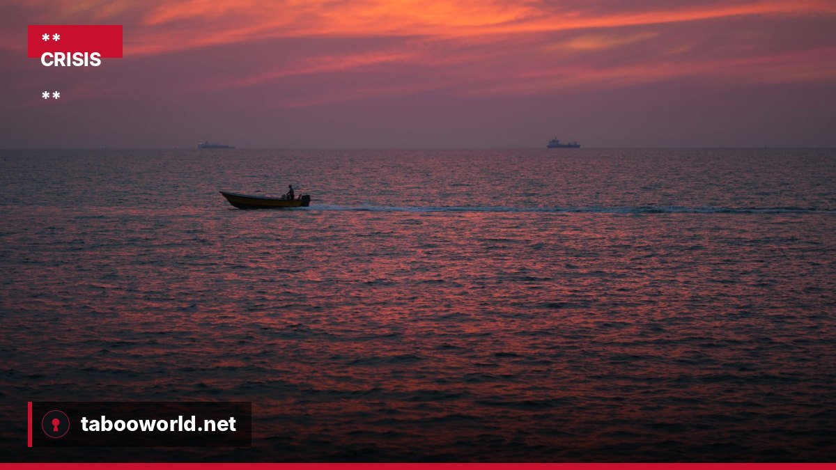 ** Overcrowded boat carrying Yemeni refugees across the Red Sea toward Djibouti. **